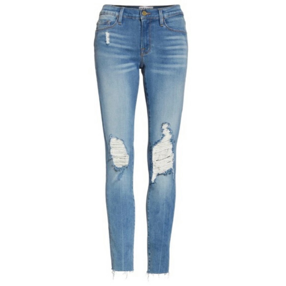Frame Le Skinny de Jeanne Raw Hem Cropped Jeans